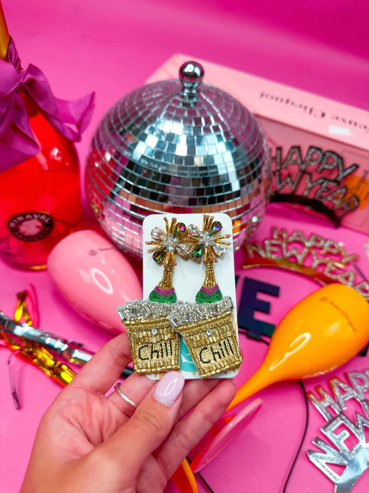 BEADED CHILL BOTTLE EARRINGS