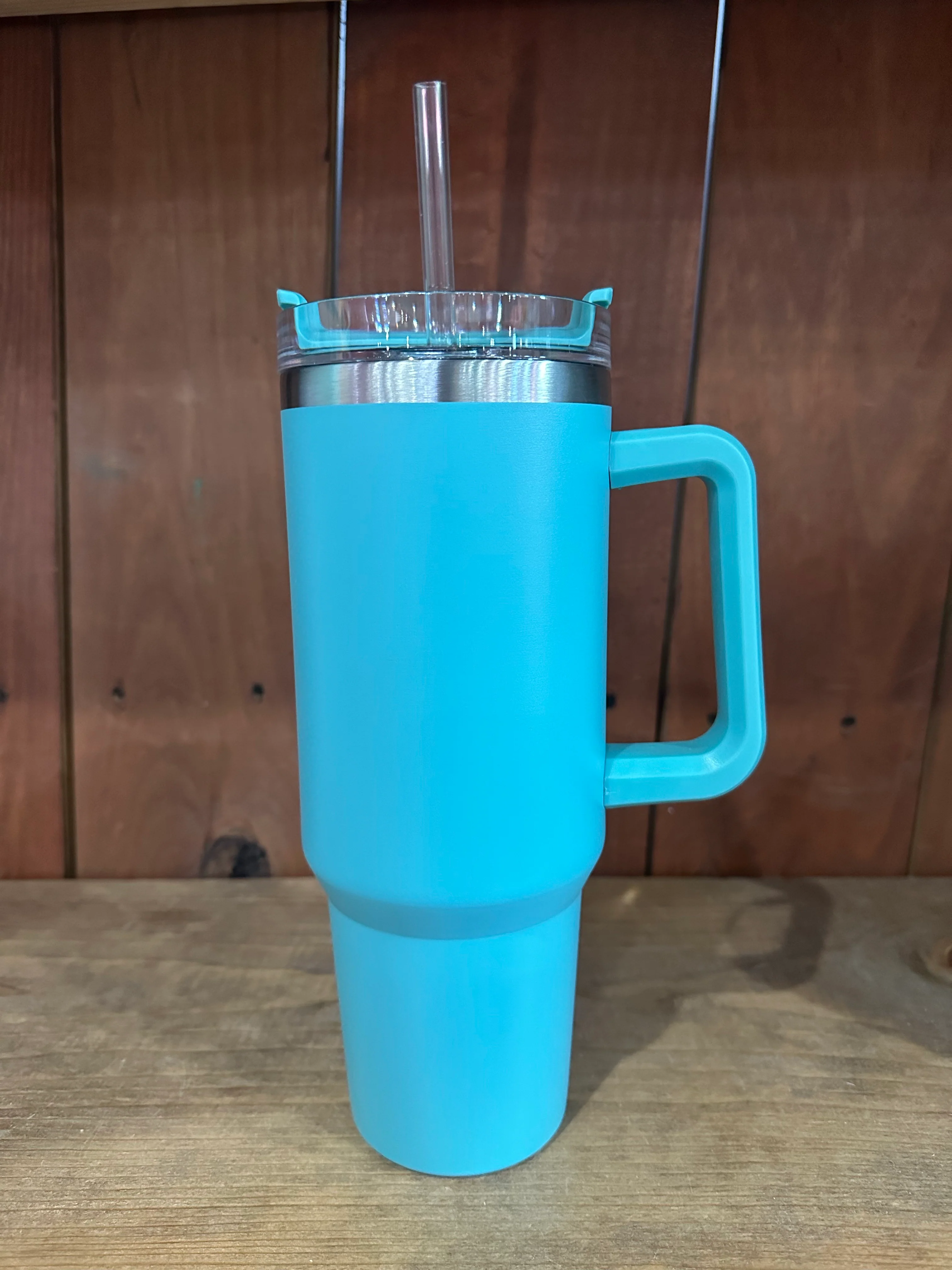 40oz TUMBLER W/HANDLE-TEAL