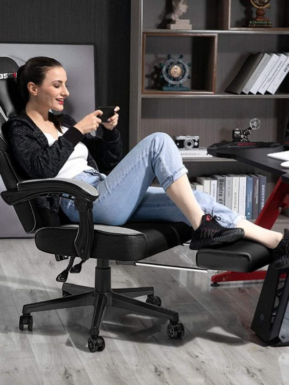 BOSSIN Gaming Chairs with Footrest, Big and Tall Gamer Chair with Headrest and Lumbar Support