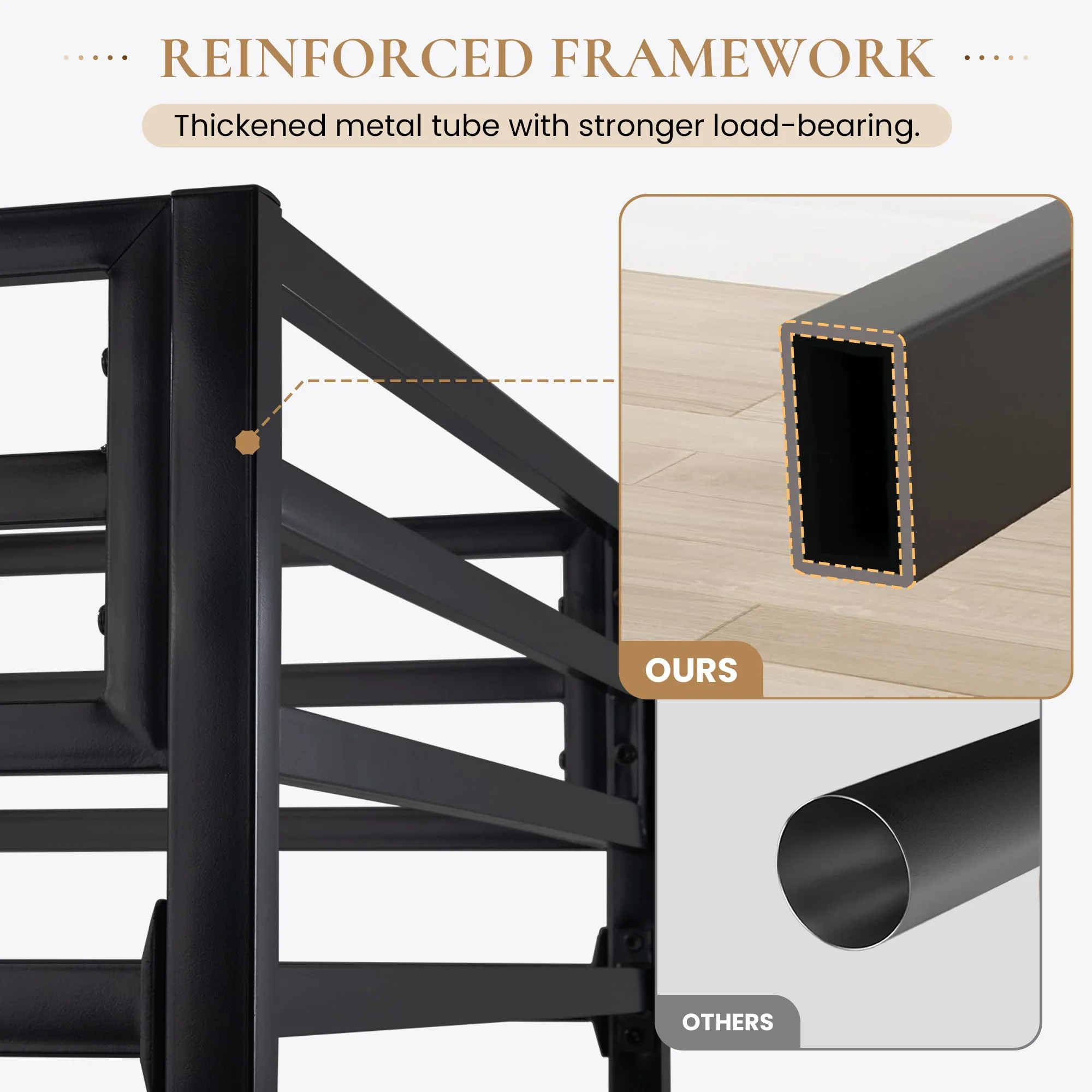 SHA CERLIN Junior Loft Bed Twin Size, Heavy Duty Twin Bed Frame