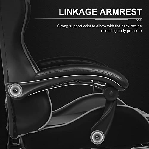 GTPLAYER Gaming Chair, Computer Chair with Footrest and Lumbar Support, Height Adjustable