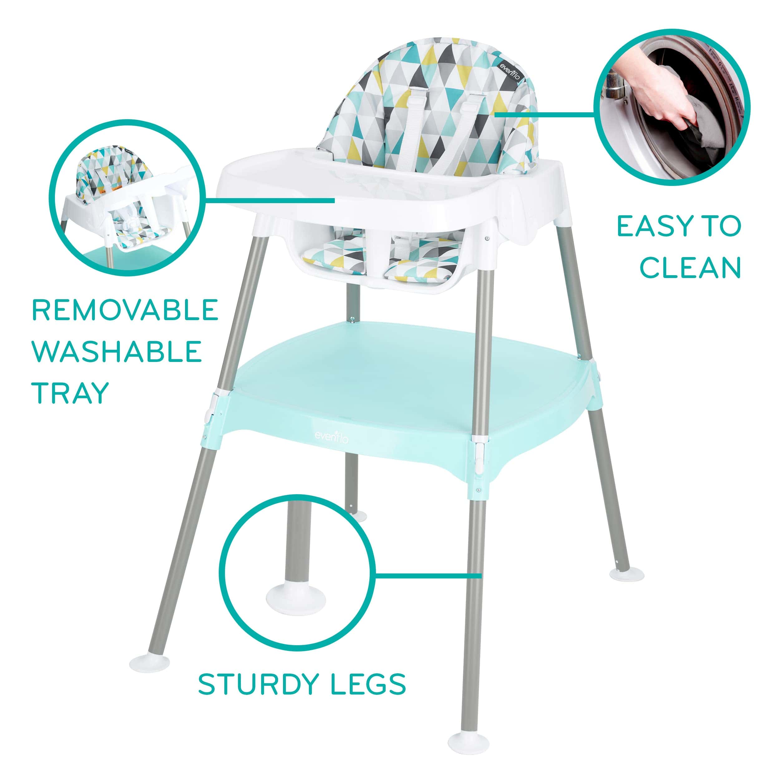 4-in-1 Eat   Grow Convertible High Chair, Polyester