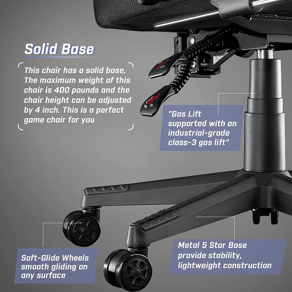 BOSSIN Gaming Chairs with Footrest, Big and Tall Gamer Chair with Headrest and Lumbar Support