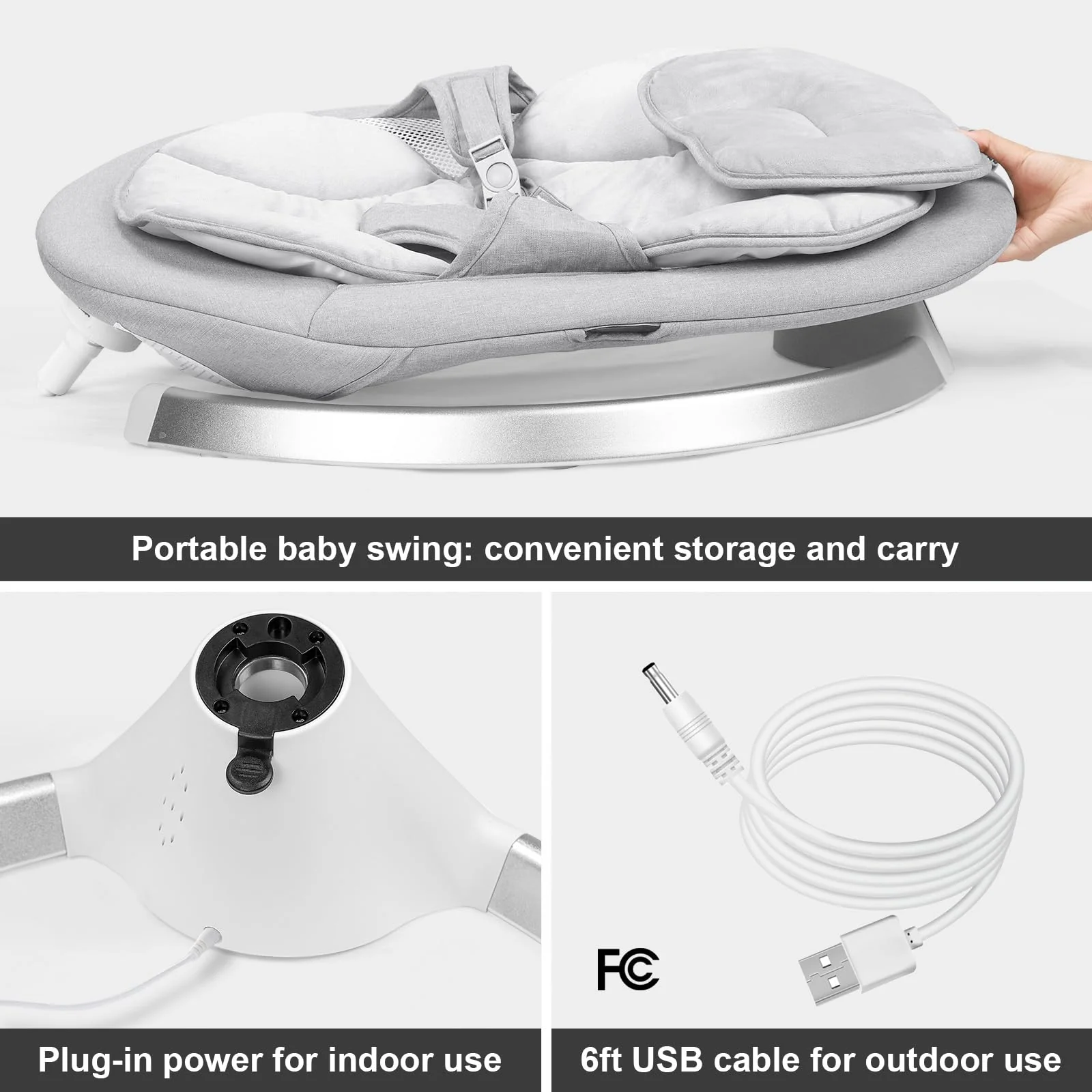 HARPPA Electric Baby Swing for Infants to Toddler with 5 Speed