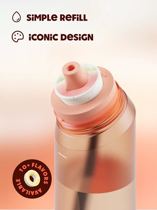 air up® Flavored water bottle with straw + 3 Wild Berry air up pods | Sugar free air up flavor pods