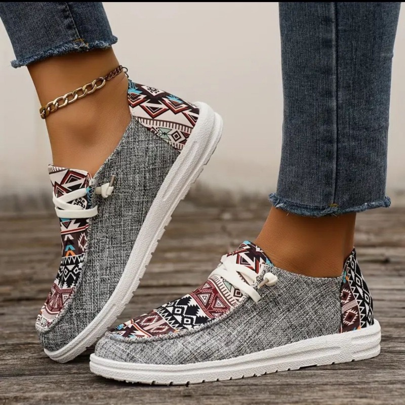💝Summer Sale 75% OFF⭐ Women Print Shoes Denim Canvas Casual Comfortable