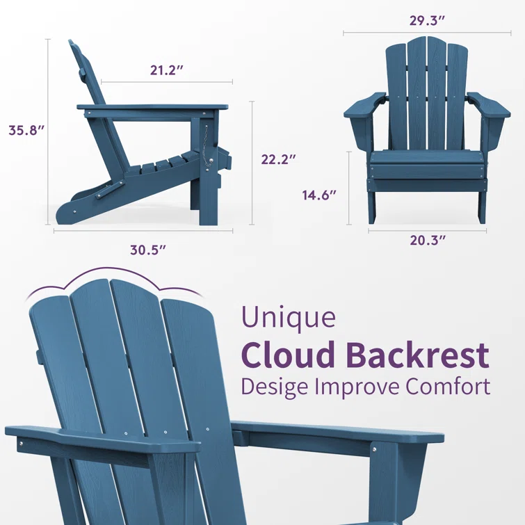High Density Polyethylene Folding Adirondack Chair
