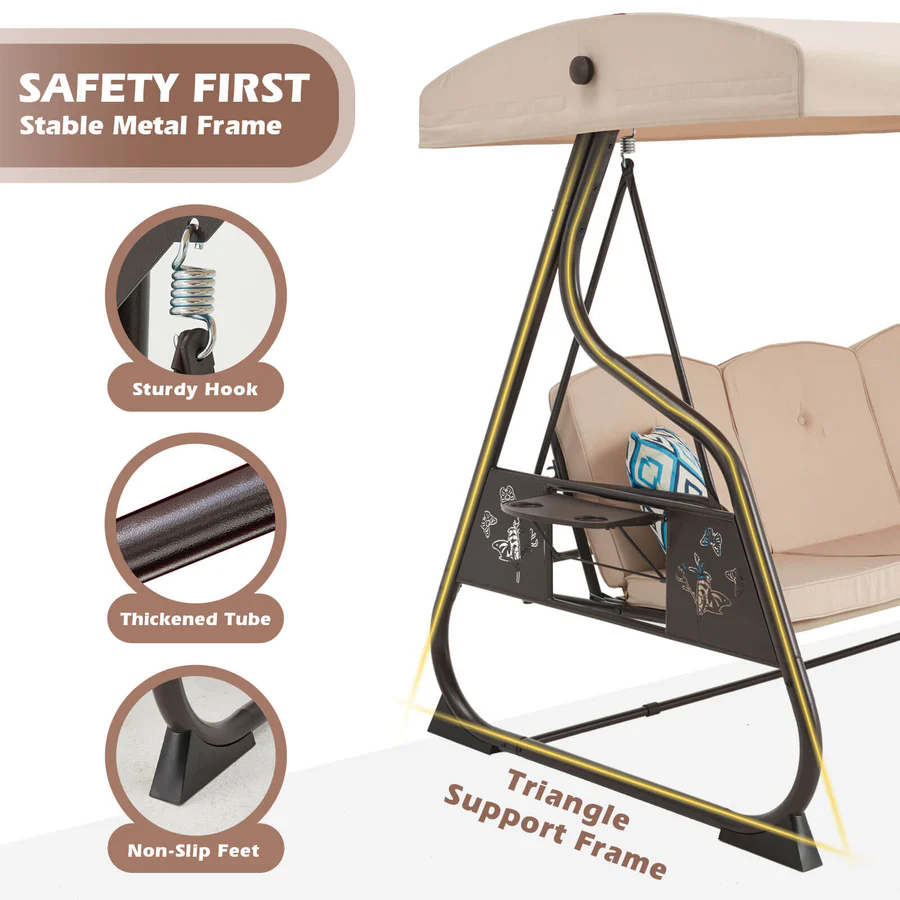 3-Seat Patio Porch Swing