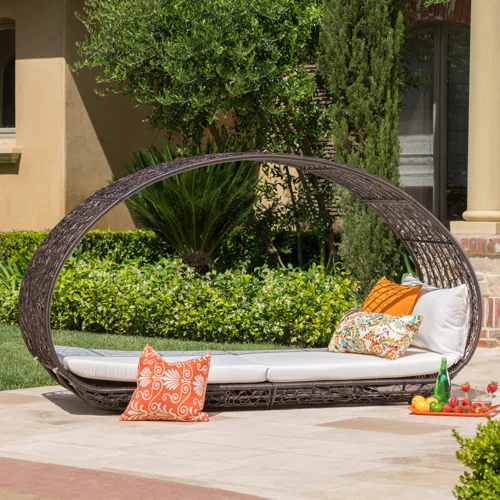 Lavina 91.25'' Wicker Outdoor Patio Daybed