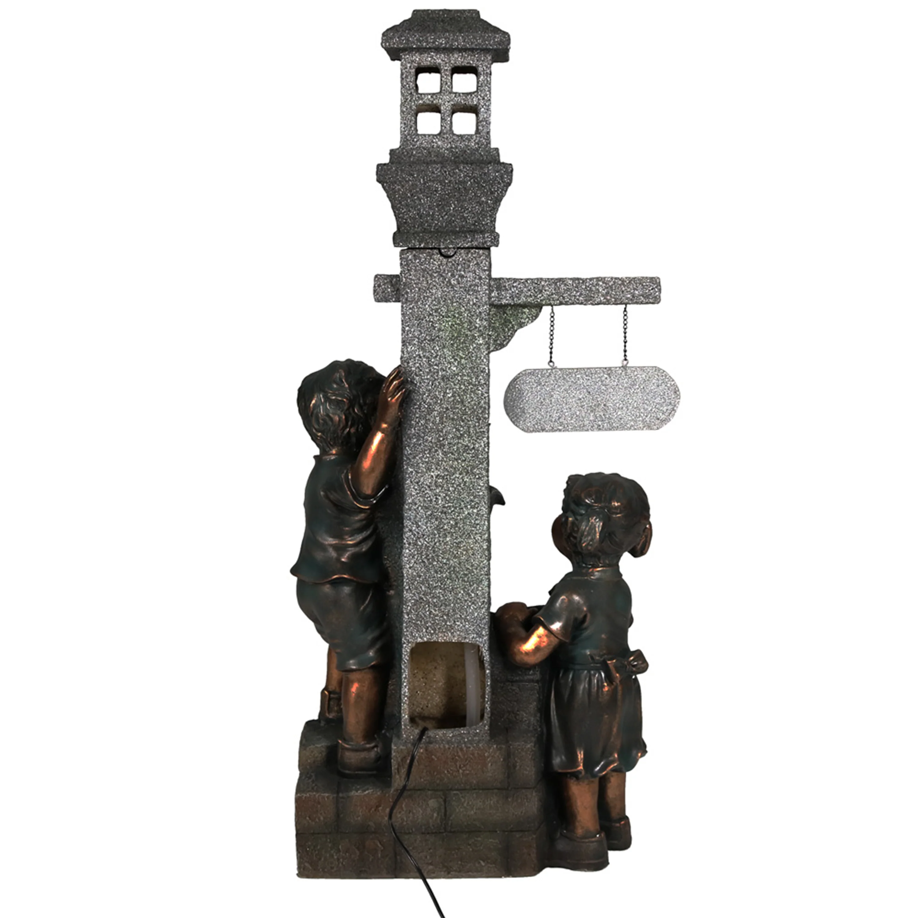Sunnydaze Water Fountain Statue with Children Playing at Faucet - 40