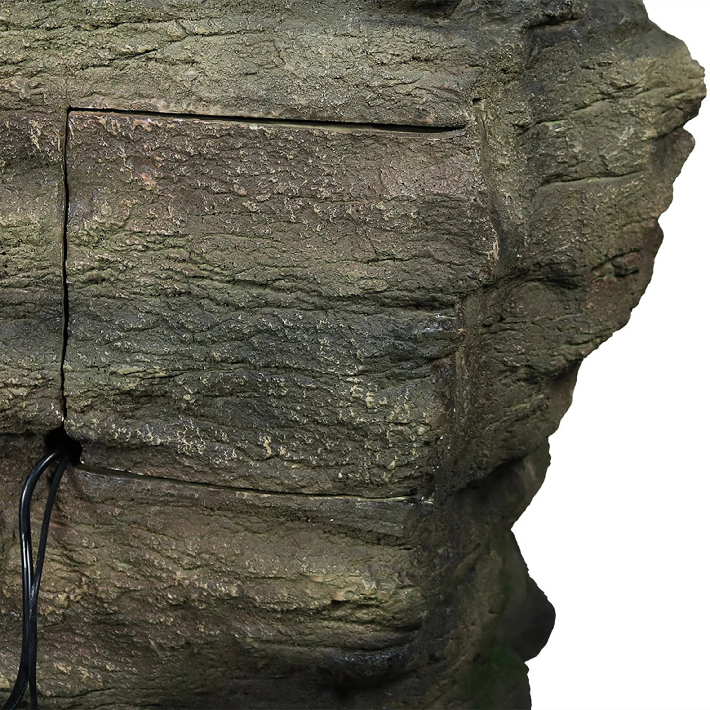 Sunnydaze Flat Rock Summit Large Outdoor Waterfall Fountain with LED Lights - 61