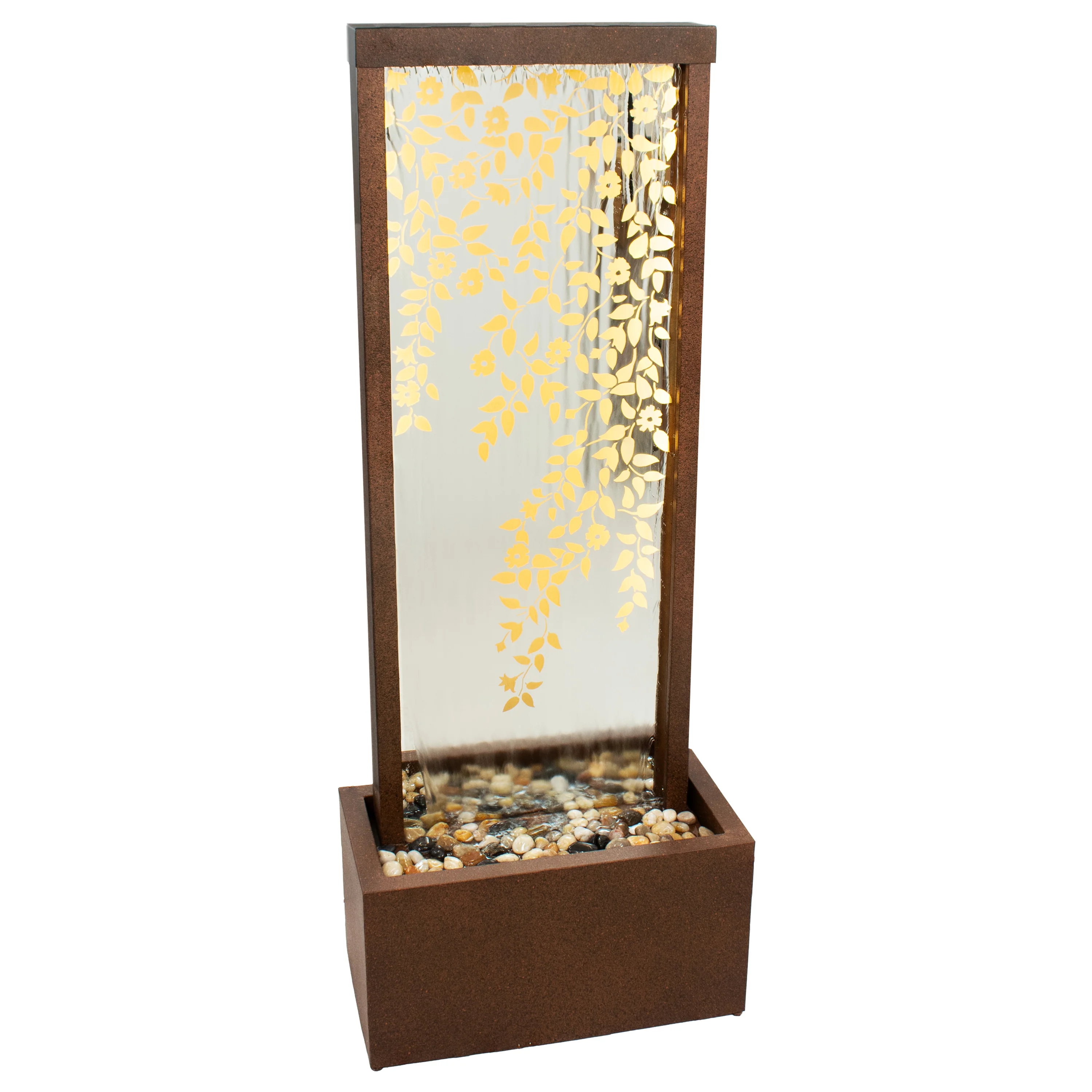 Sunnydaze Wisteria Vines Outdoor Water Fountain with Lights - 47.25