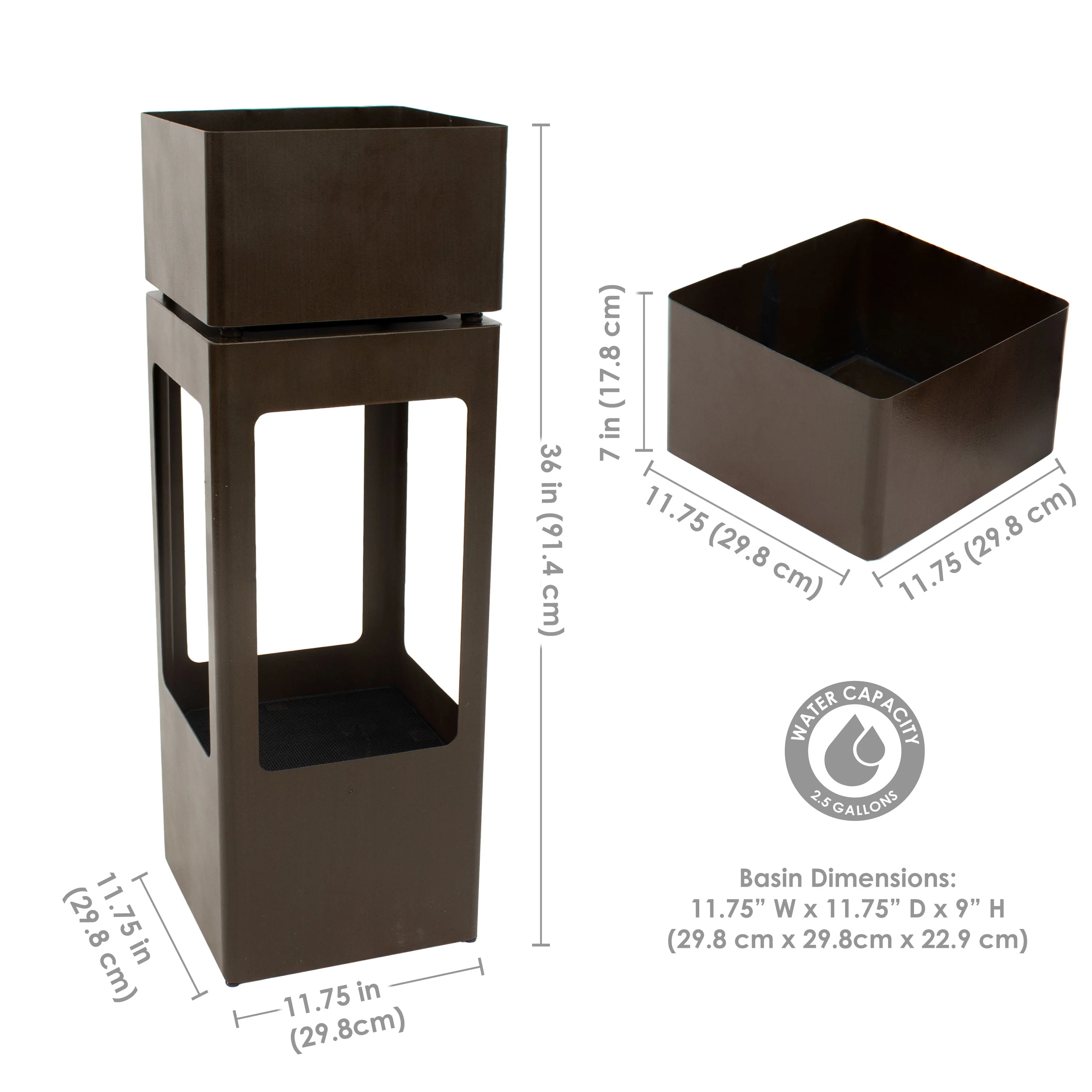 Sunnydaze Serene Showers Outdoor Water Fountain with Lights - 36