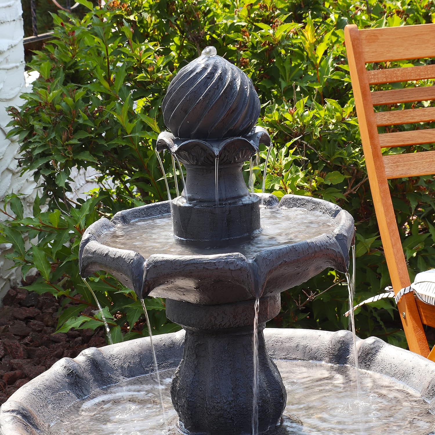 35-Inch 2-Tier Solar Water Fountain Outdoor