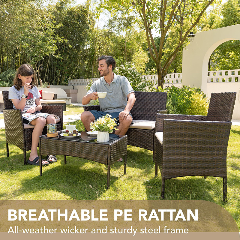 4 Pieces Outdoor Patio Furniture Set