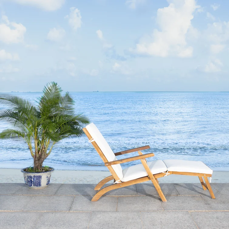 Barksdale Outdoor Acacia Chaise Lounge