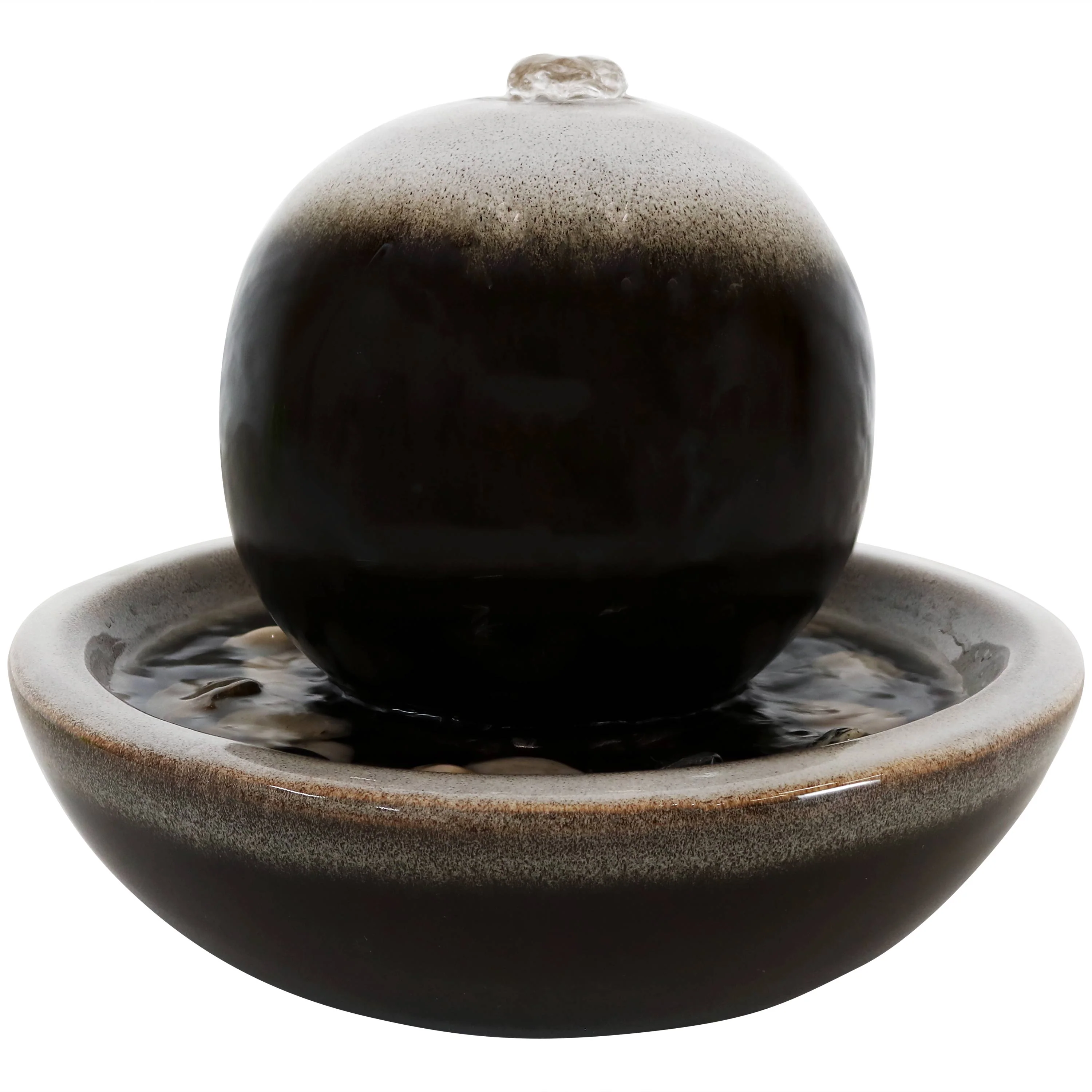 Sunnydaze Ceramic Tabletop Water Fountain with Modern Orb Design - 7