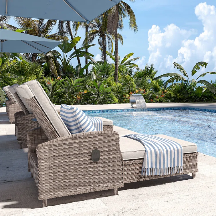 Alyeska Reclining Chaise with Sunbrella Cushions
