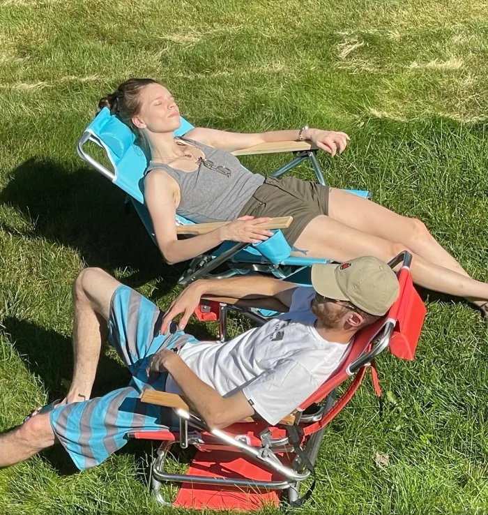 🔥LAST DAY 60% OFF🎁Aluminum folding beach chair with cup holder