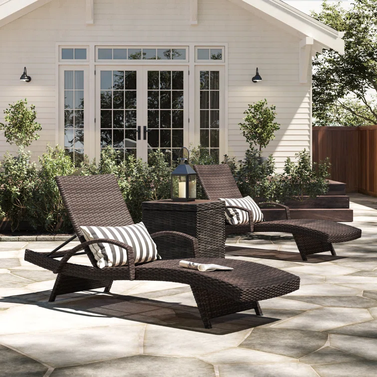 Billur Outdoor Chaise Lounge Set (Set of 2)