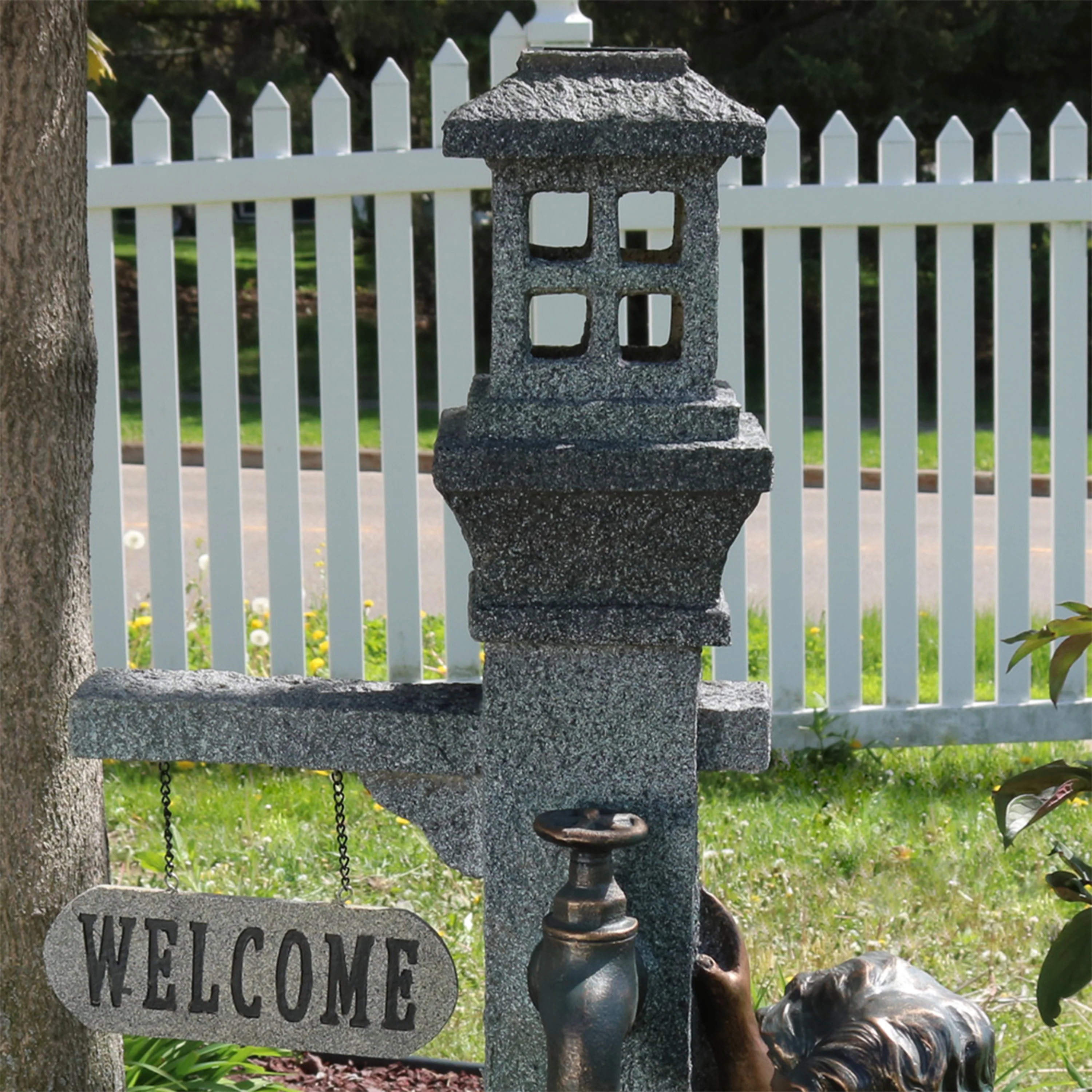 Sunnydaze Water Fountain Statue with Children Playing at Faucet - 40