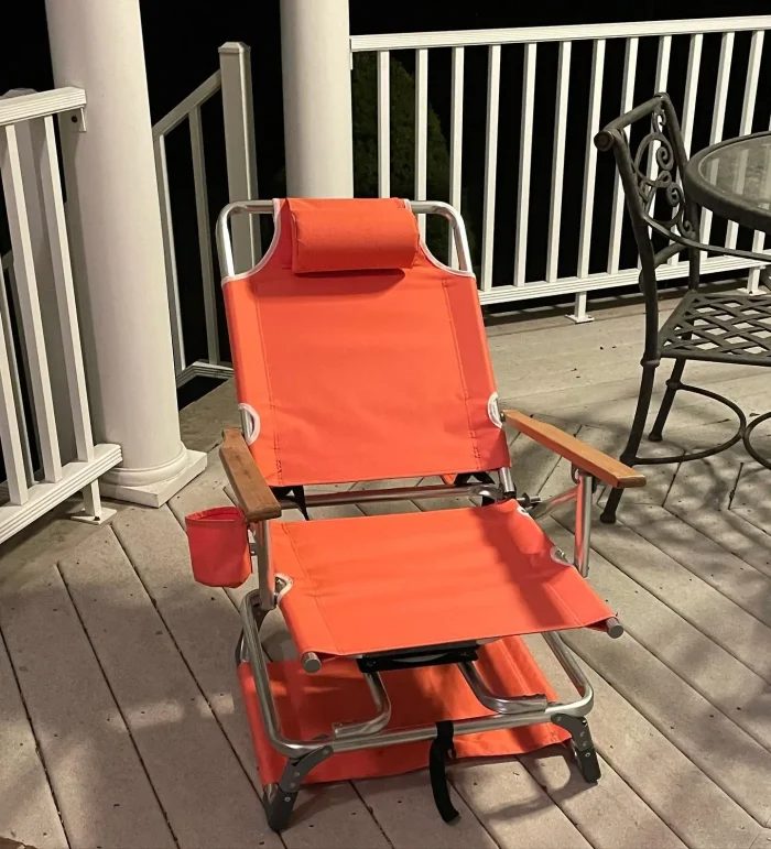 🔥LAST DAY 60% OFF🎁Aluminum folding beach chair with cup holder