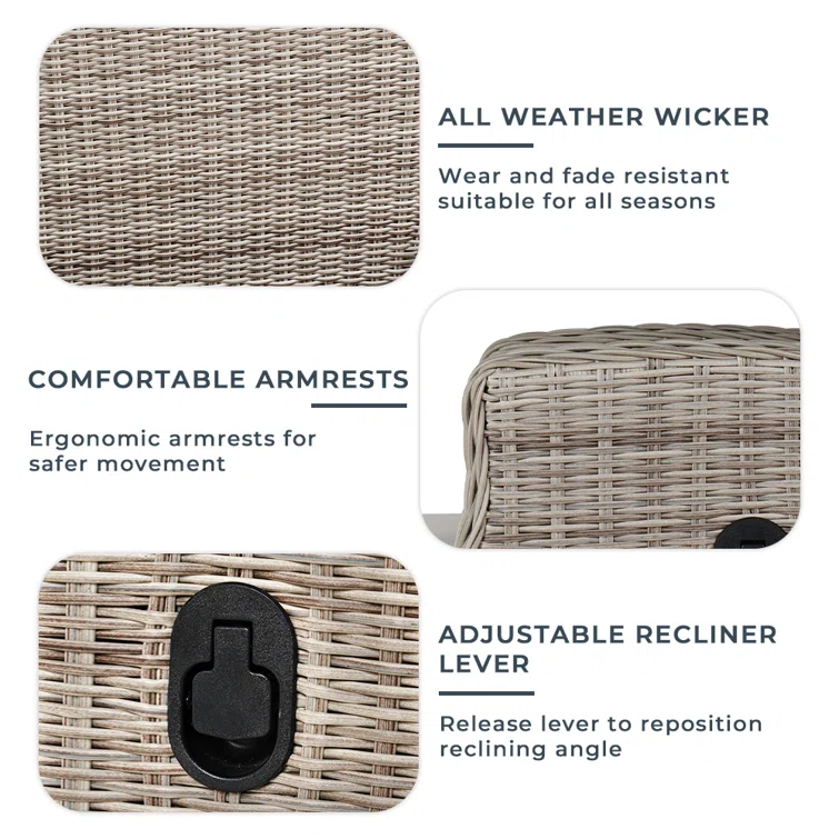 Alyeska Reclining Chaise with Sunbrella Cushions