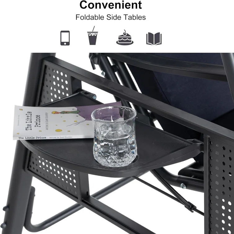 Purple Leaf Porch Swing with Adjustable Tilt Canopy and Cushions and Pillow Included