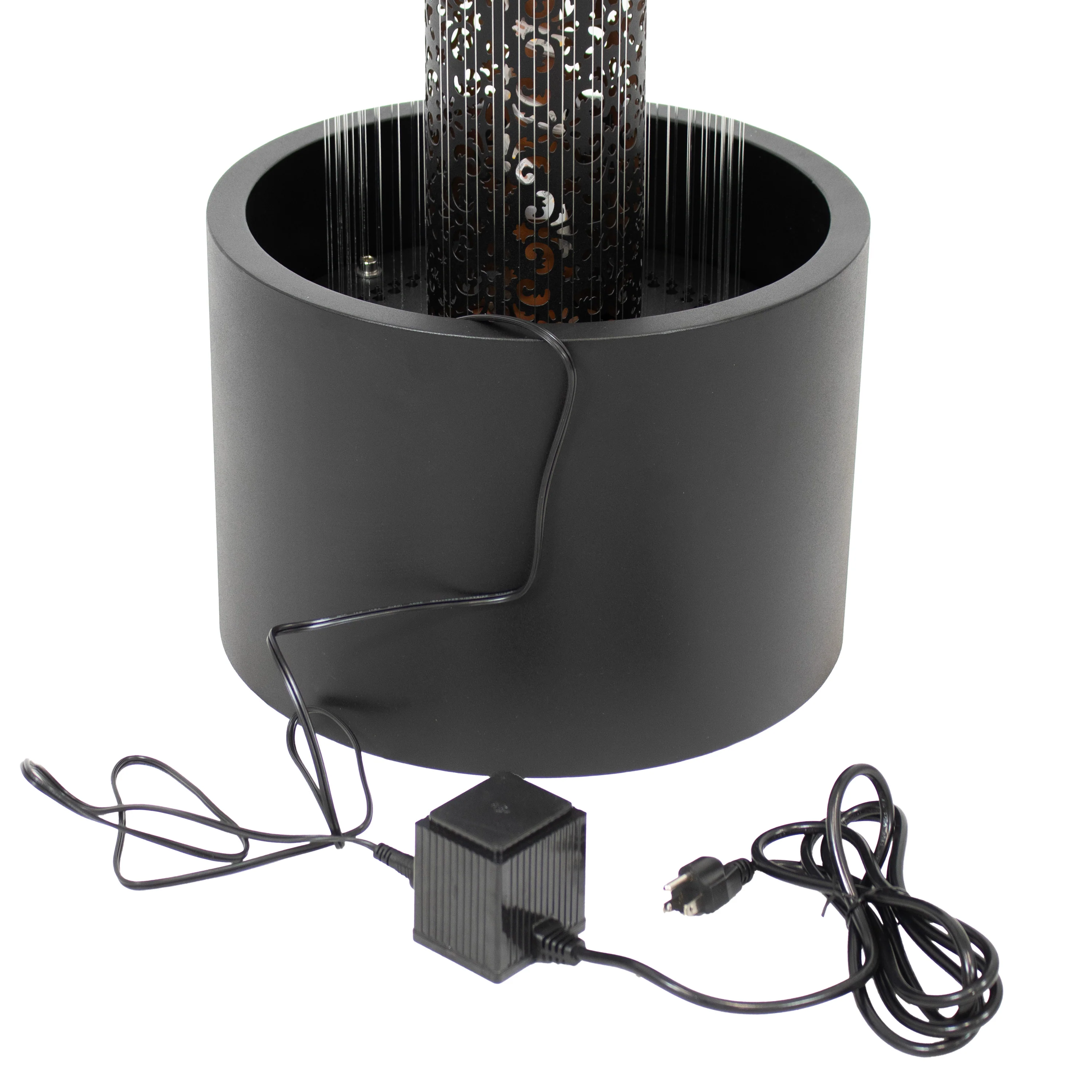Sunnydaze Glittering Rain Outdoor Water Fountain with Lights - 41.25