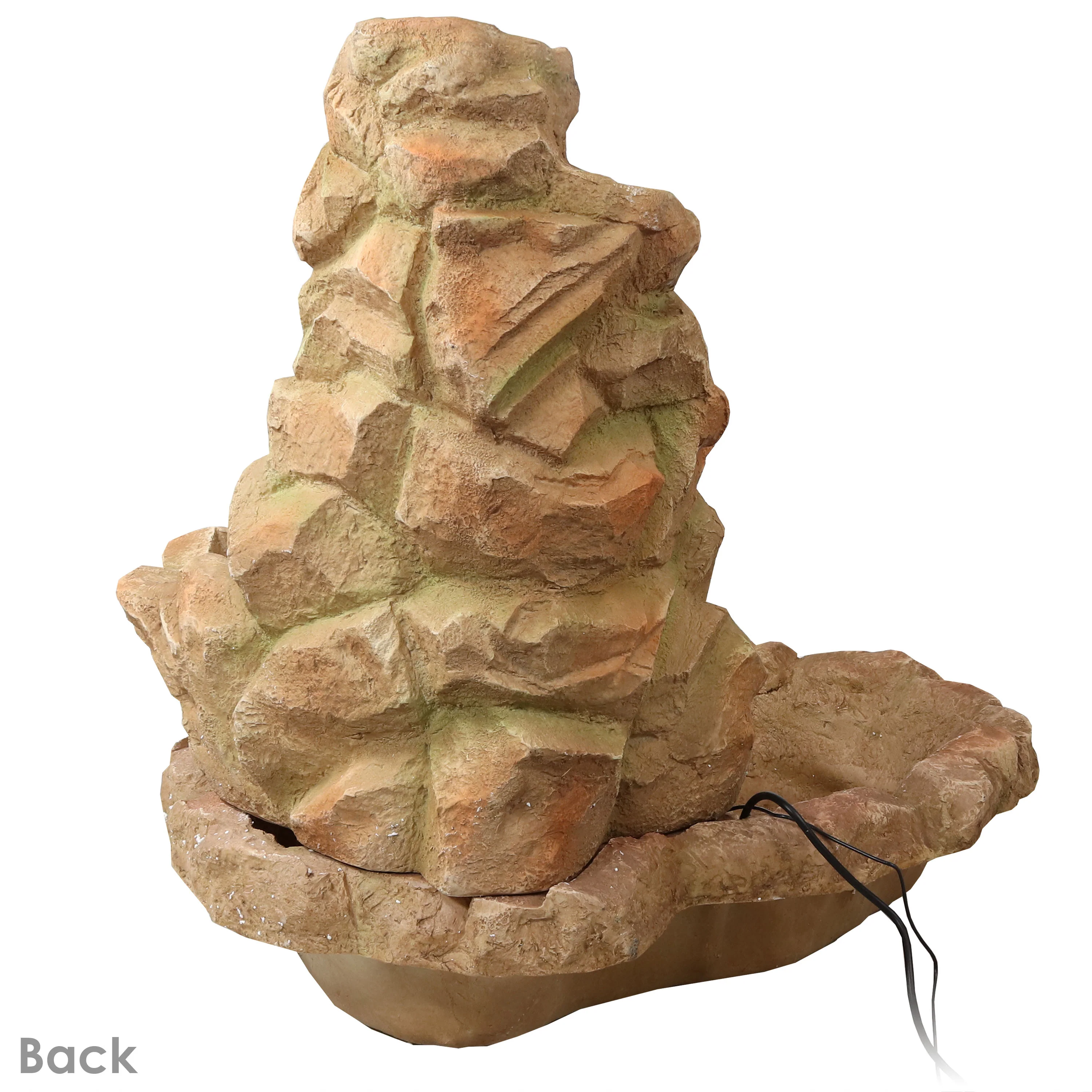 Sunnydaze Lighted Stone Springs Outdoor Water Fountain with LED Lights - 41.5