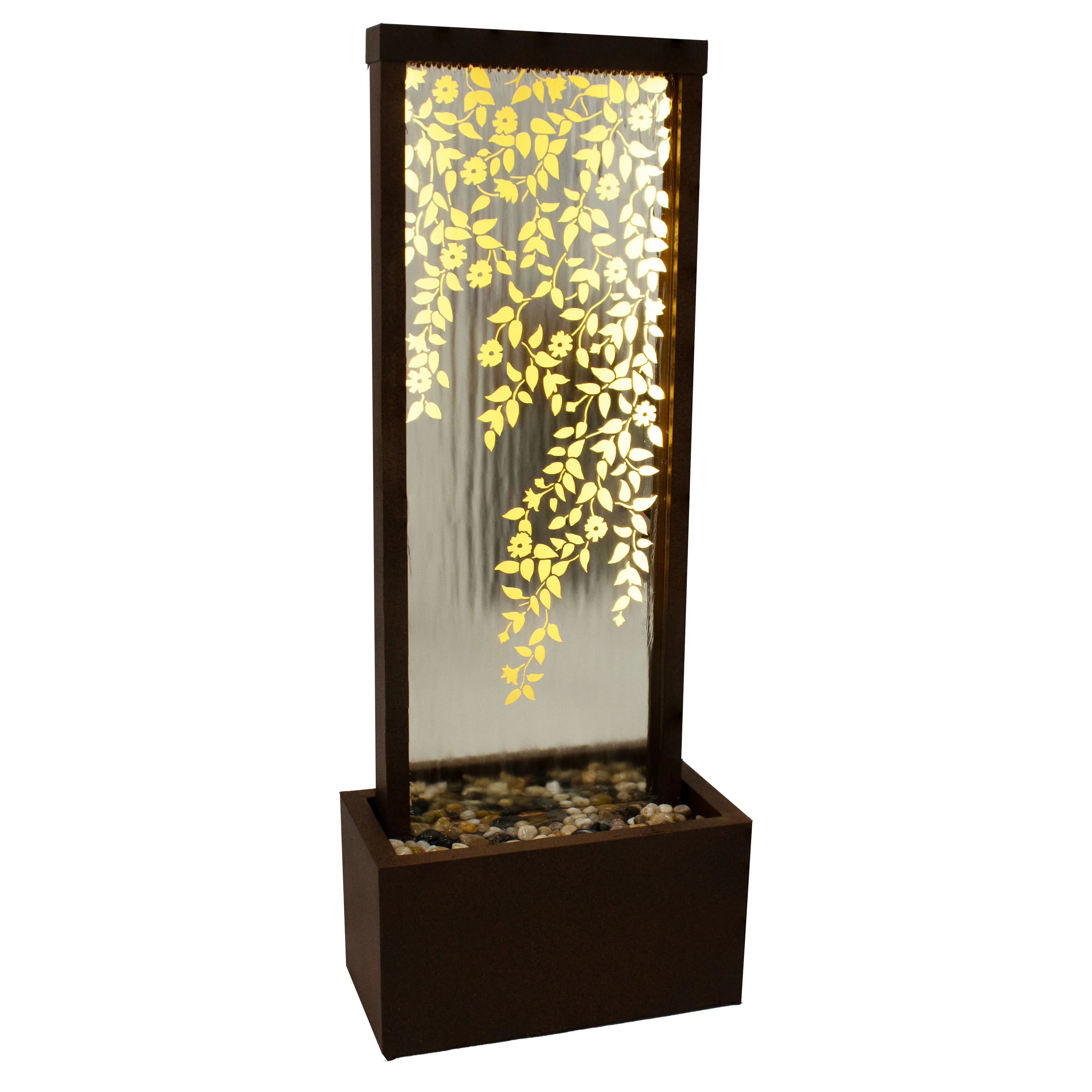 Sunnydaze Wisteria Vines Outdoor Water Fountain with Lights - 47.25