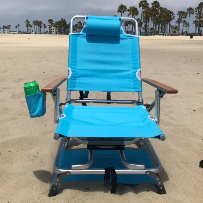 🔥LAST DAY 60% OFF🎁Aluminum folding beach chair with cup holder