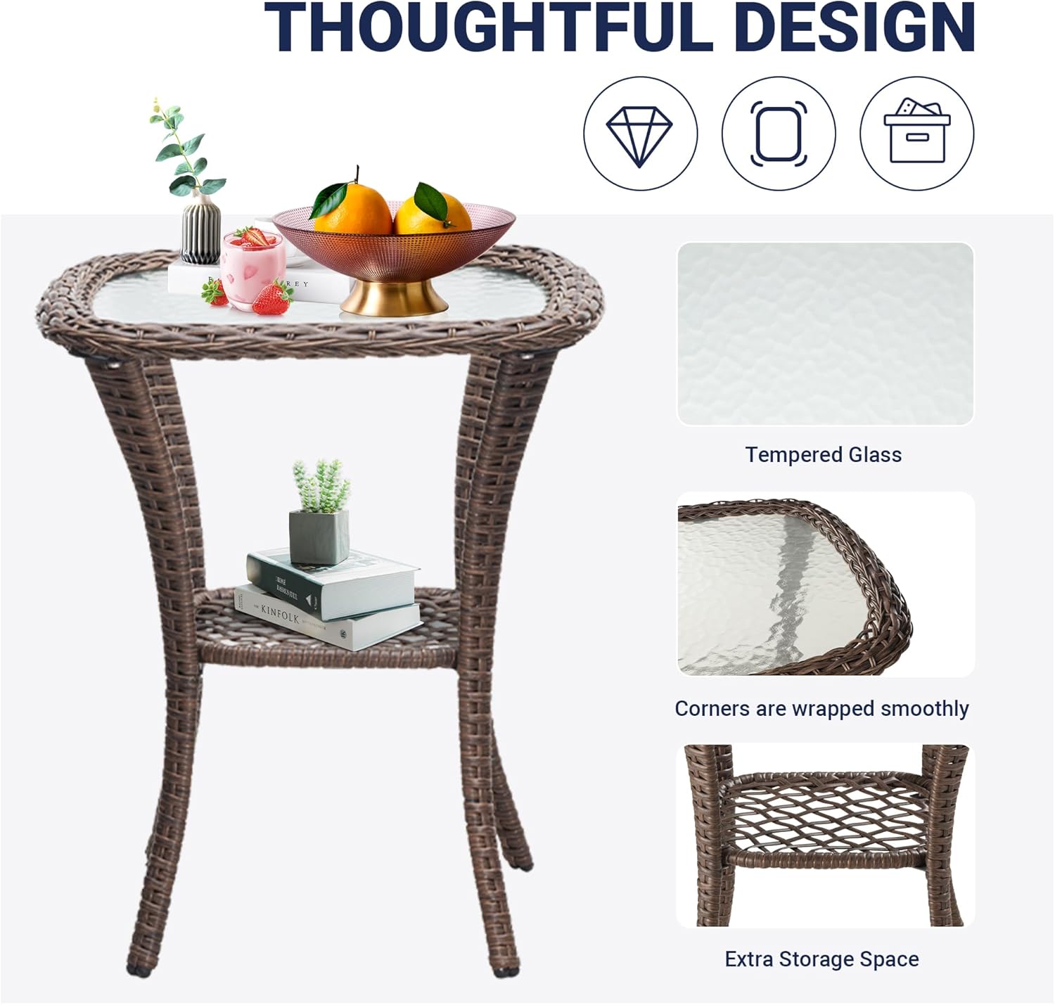 Wicker Rattan Swivel and Gliding Patio Wicker Chairs (Set of 3)