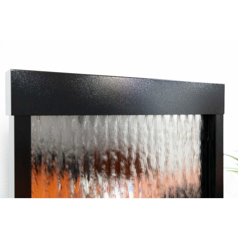 Mirror Waterfall Fountain with Stones and Lights