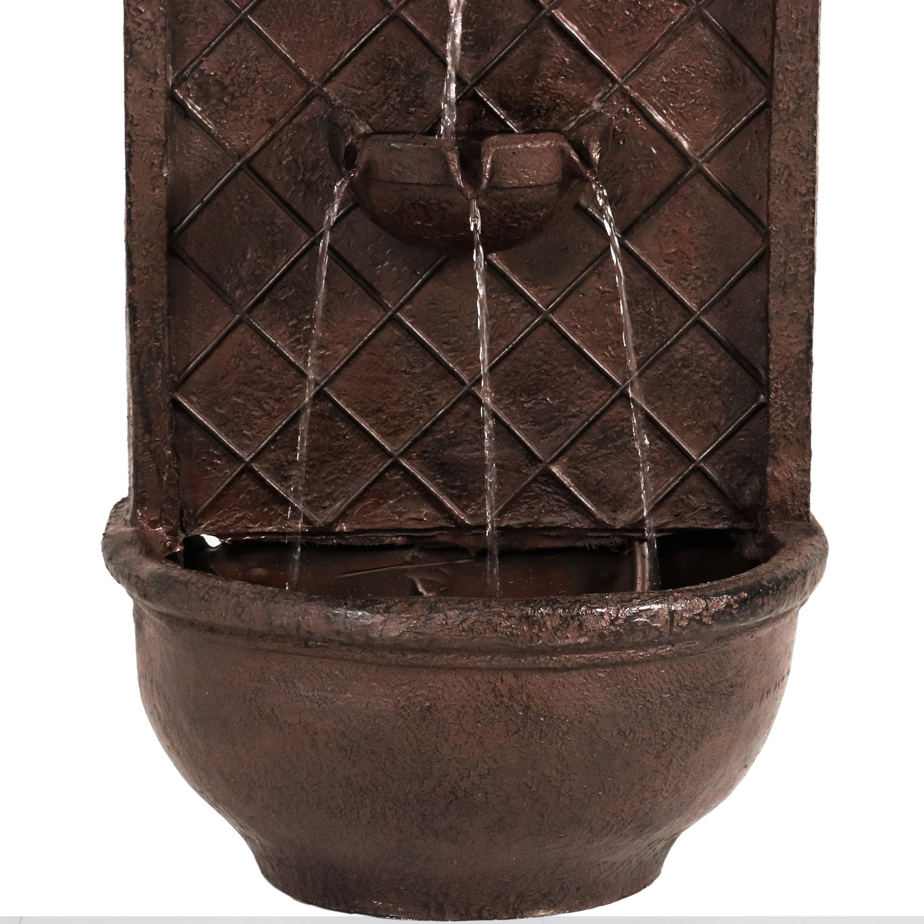 Sunnydaze Messina Solar Wall Fountain with Battery Backup - 26