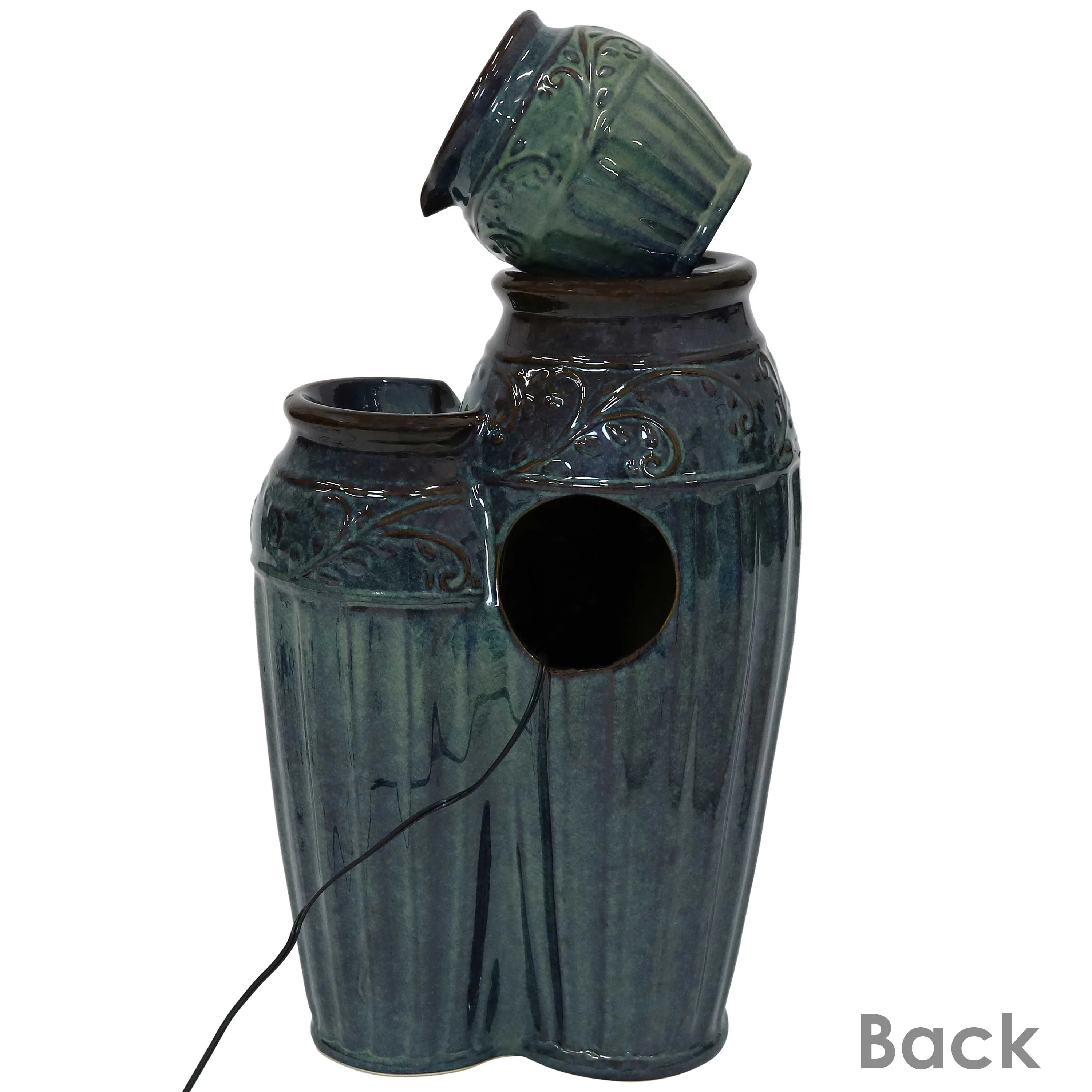 Sunnydaze Tour de Vase Ceramic Outdoor Water Fountain - 27