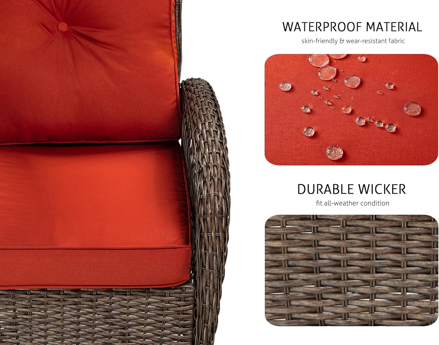 Wicker Rattan Swivel and Gliding Patio Wicker Chairs (Set of 3)