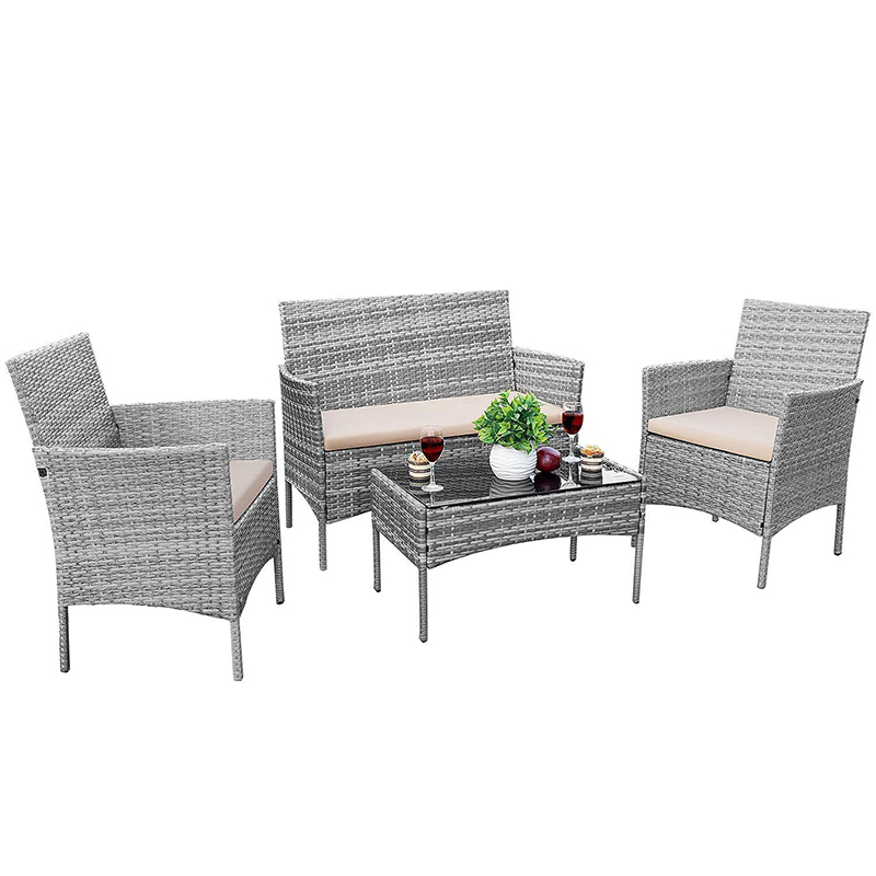 4 Pieces Outdoor Patio Furniture Set