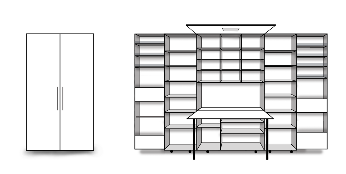 🔥Last day special offer💕Multifunctional portable wardrobe (with doors, wheels and LED lights)