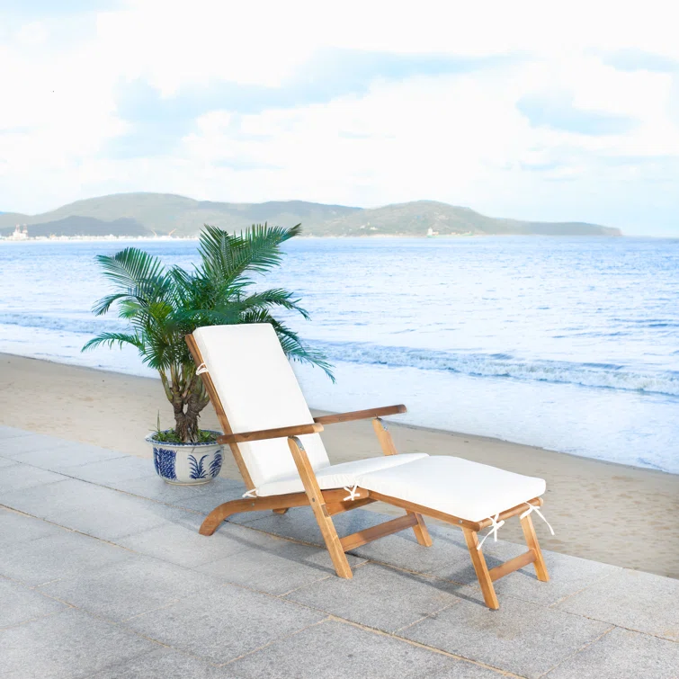 Barksdale Outdoor Acacia Chaise Lounge