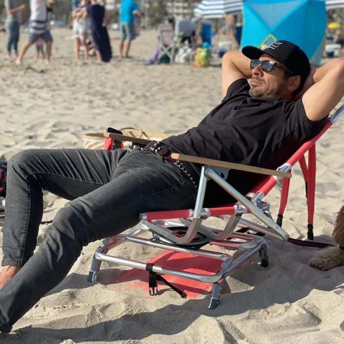 🔥LAST DAY 60% OFF🎁Aluminum folding beach chair with cup holder