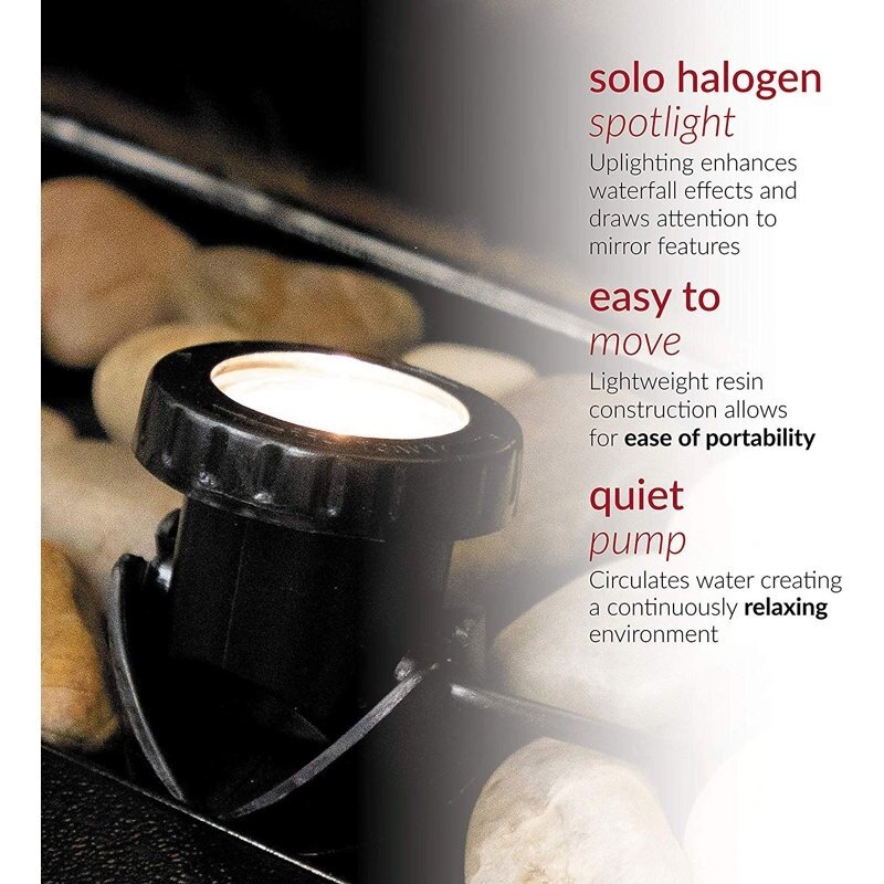 Mirror Waterfall Fountain with Stones and Lights