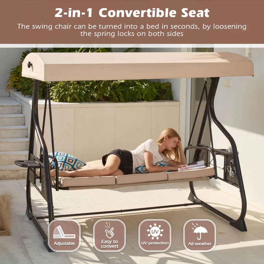 3-Seat Patio Porch Swing