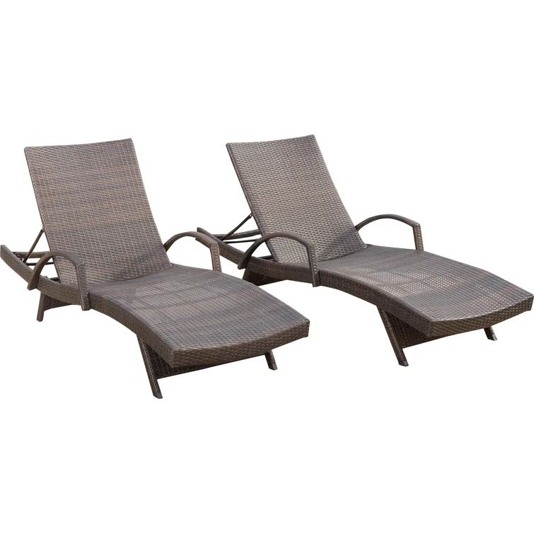 Billur Outdoor Chaise Lounge Set (Set of 2)