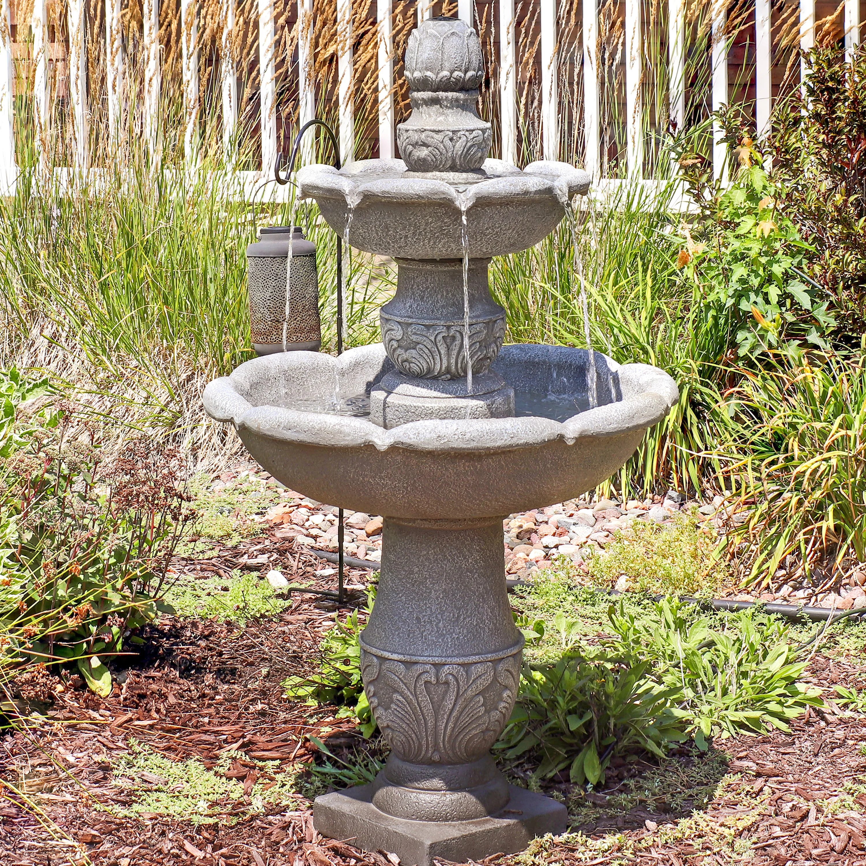 Sunnydaze 2-Tier Outdoor Water Fountain - French Garden Design - 50