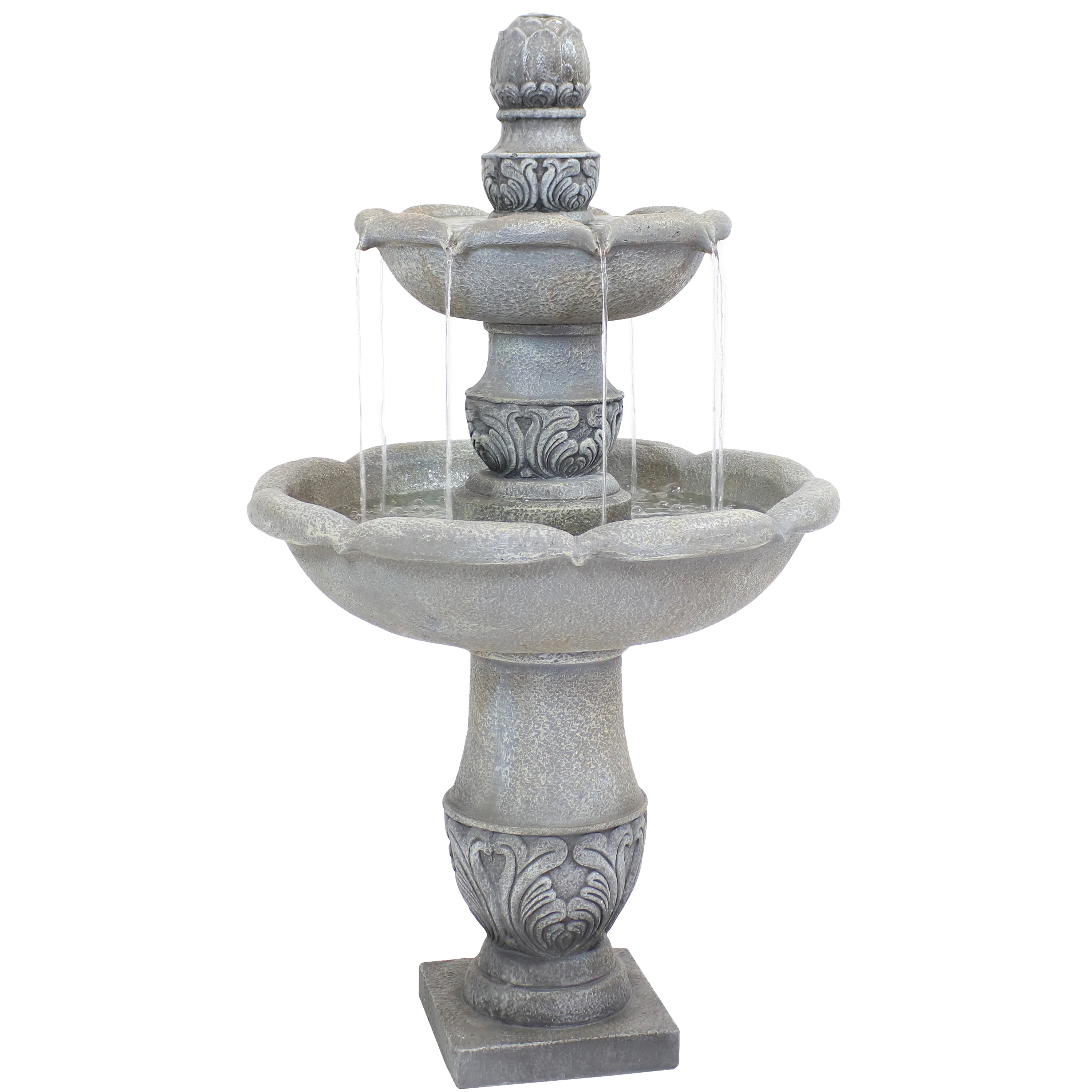 Sunnydaze 2-Tier Outdoor Water Fountain - French Garden Design - 50