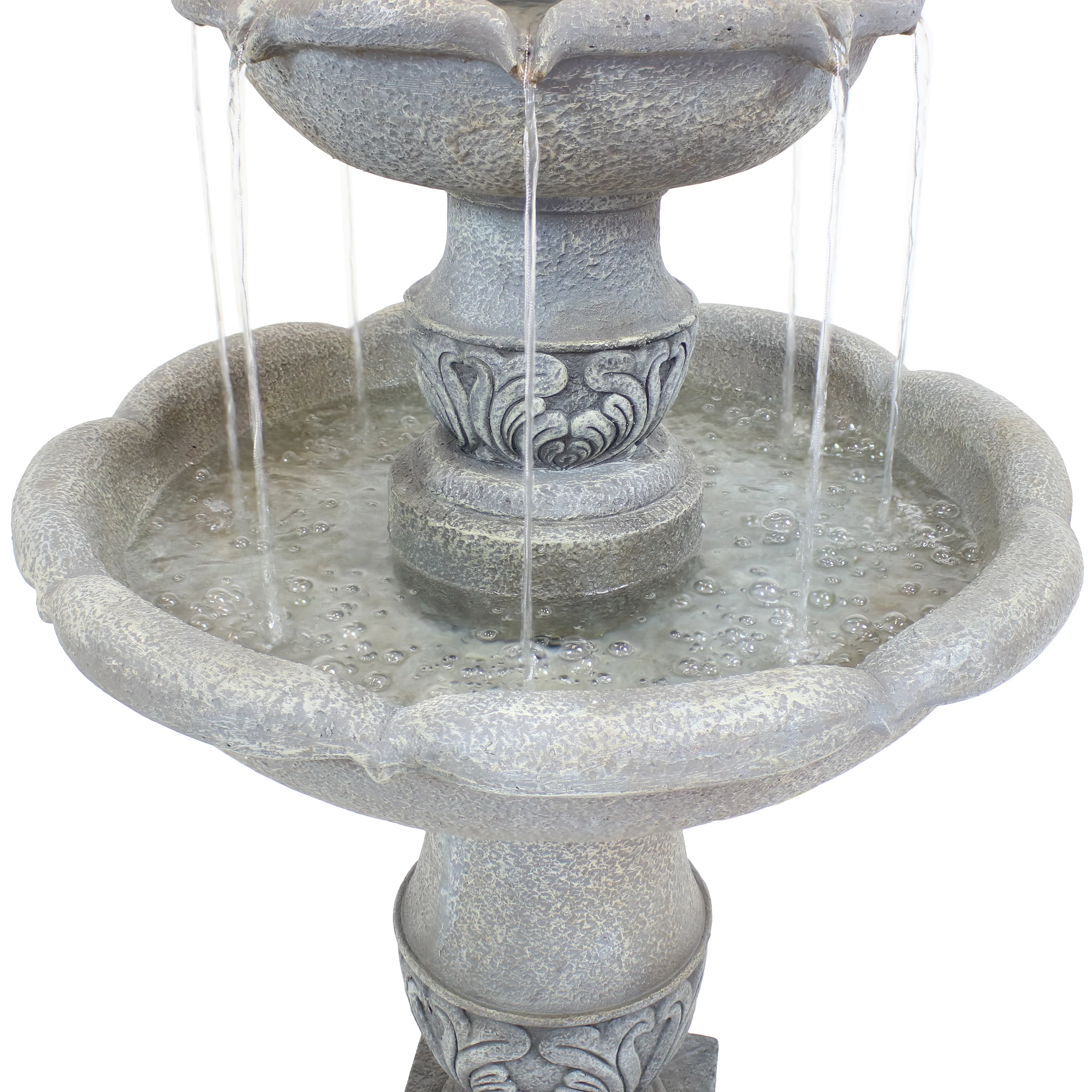 Sunnydaze 2-Tier Outdoor Water Fountain - French Garden Design - 50