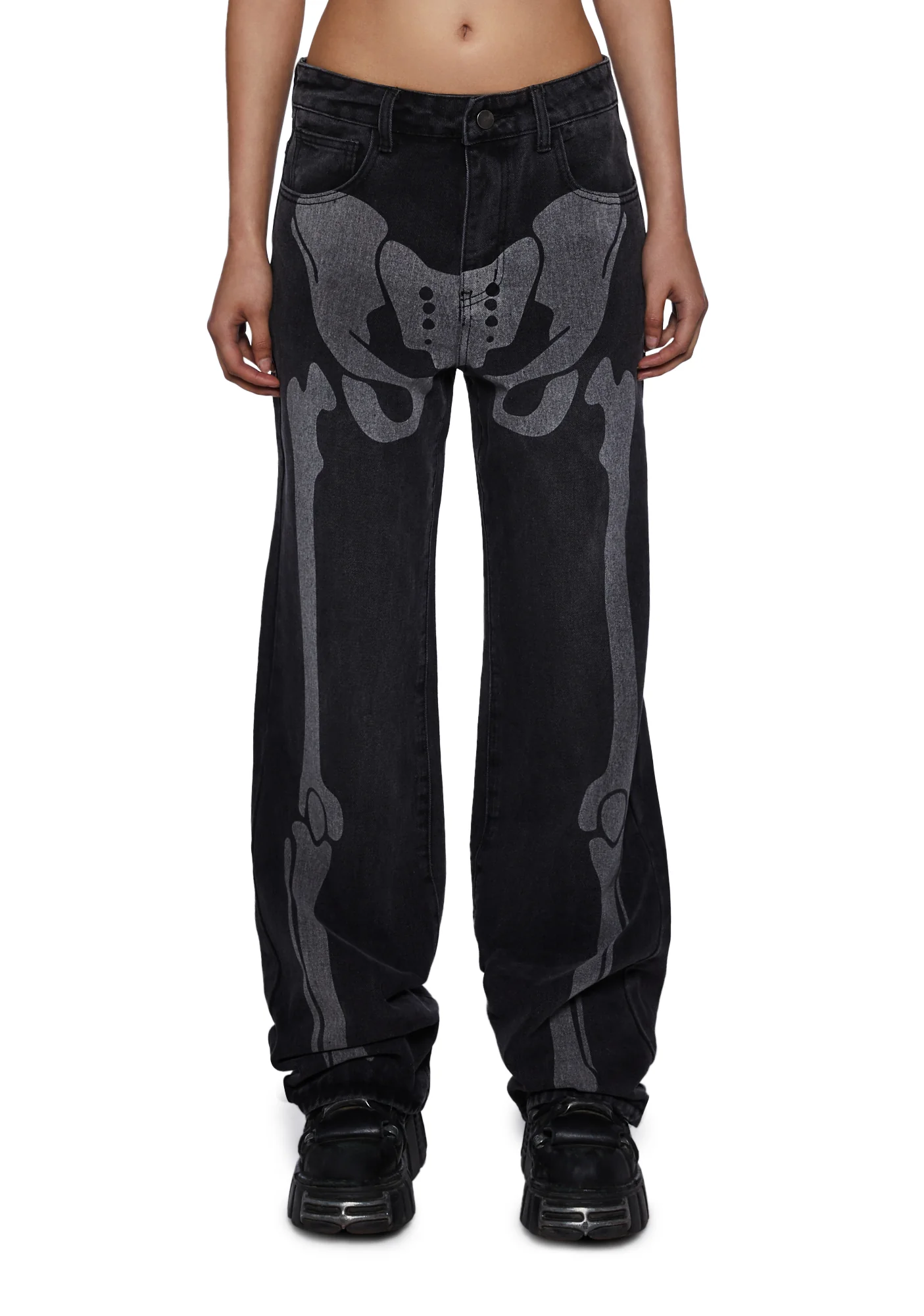 Don't Panic Skeleton Denim Jeans