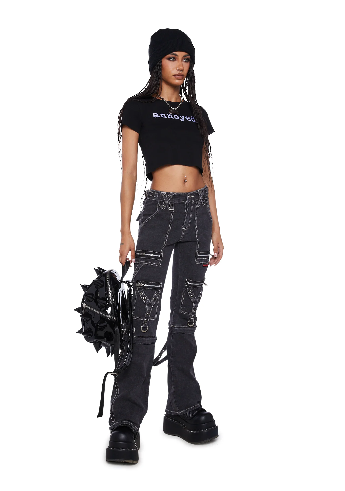 Zip to Zip Pants- Black Denim