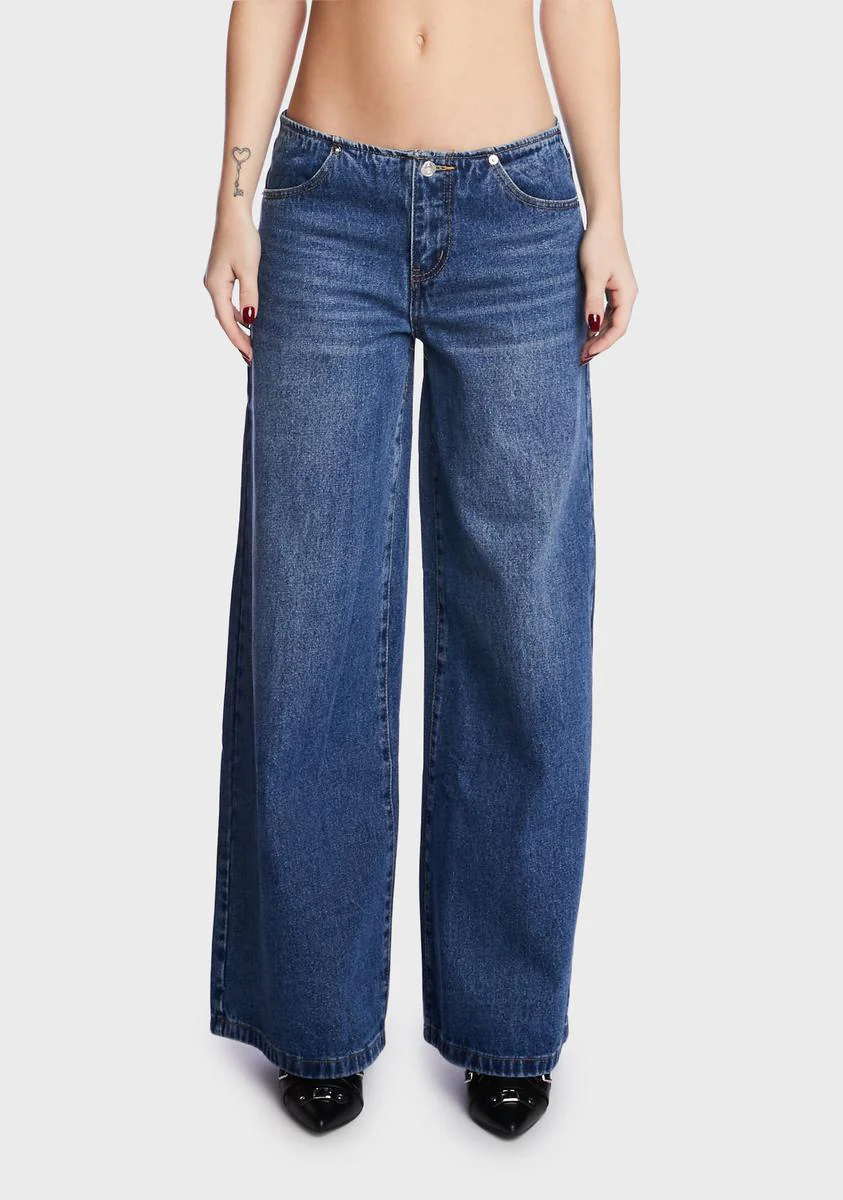 Low Rise Wide Jeans